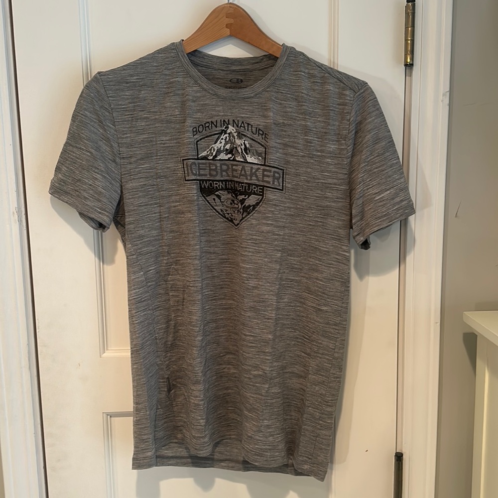Icebreaker Gray Merino Wool t shirt Men's Small